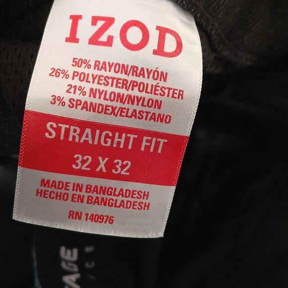 IZOD Men's Straight Fit Advantage Performance Comfort Pants - Picture 7 of 7